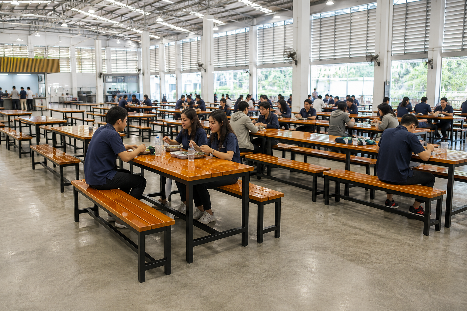 โต๊ะโรงอาหารไม้เต็ง ไม้หน้า 4 นิ้ว รุ่น 00699480 รูปที่ 2